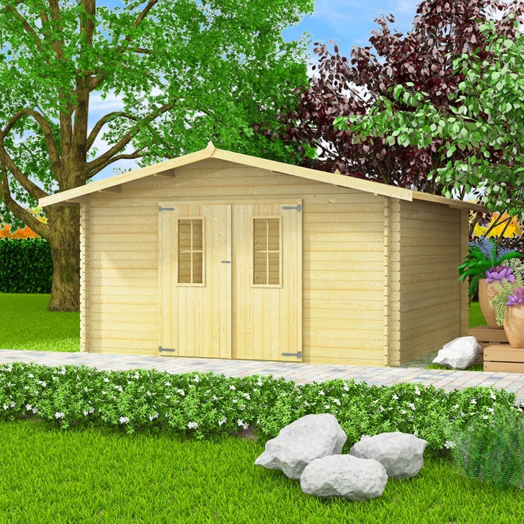 34 mm 4x4 m Garden House Shed Log Timber Cabin Solid Wood